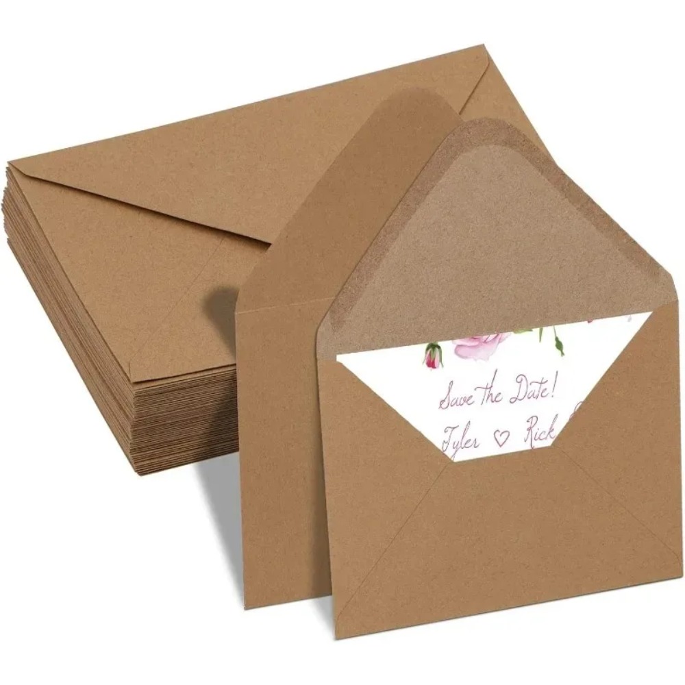 Wedding Envelopes - 50 шт. классических коричневых крафтовых мини-конвертов