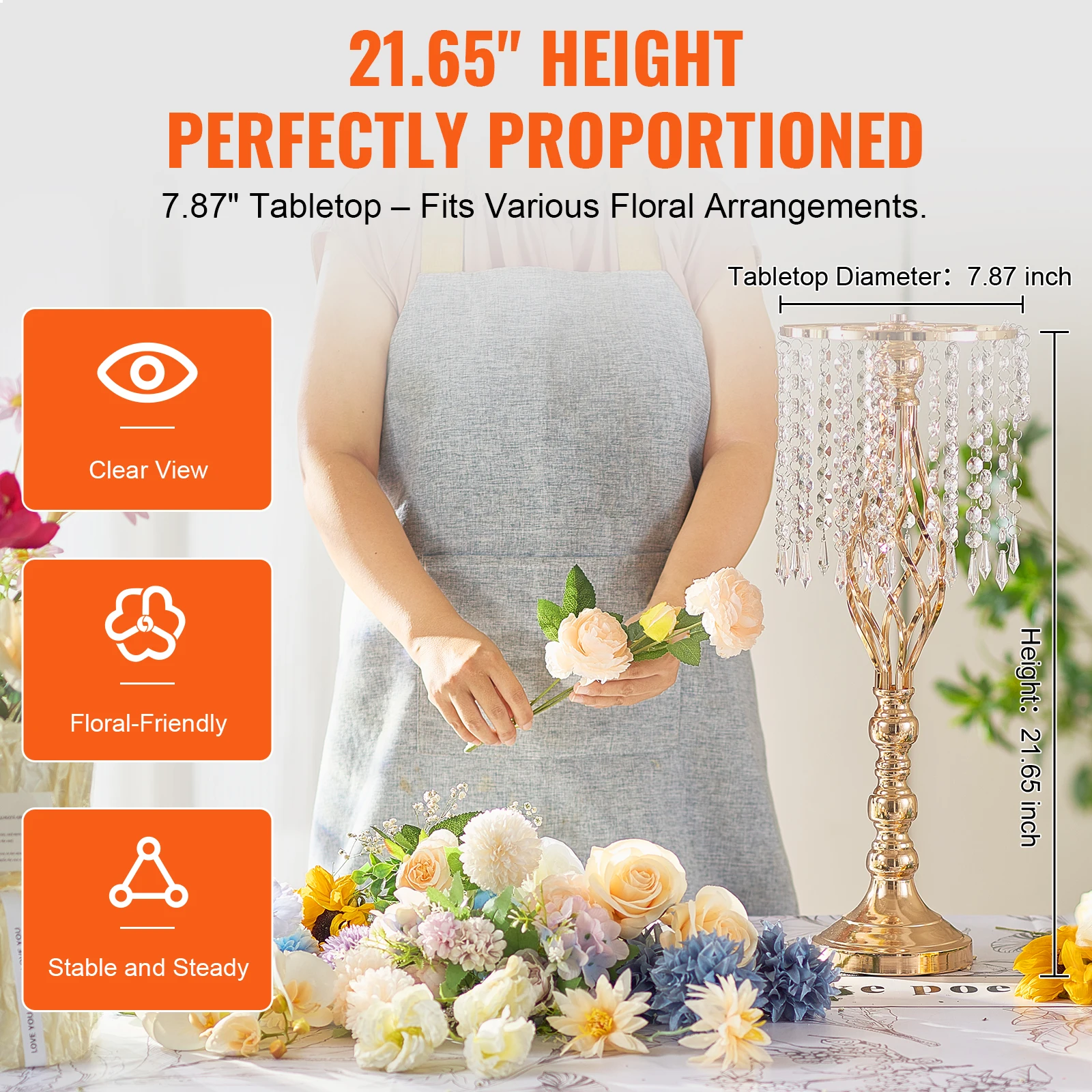VEVOR высокая хрустальная свад – обзор и цена Centerpiece Vase Tall