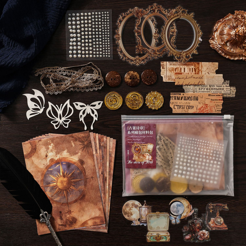 Набор винтажных наклеек и краф – обзор и цена Wedding Supply Kit